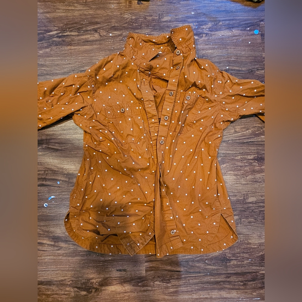 Orange button up, Duluth trading,  medium. Medium